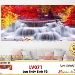 Tranh đính đá cao cấp Lavender Lưu thủy sinh tài LV071 Kích thước 107cm x 50cm