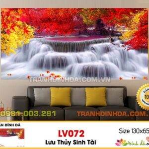 Tranh đính đá cao cấp Lavender Lưu thủy sinh tài LV072 Kích thước 130cm x 65cm