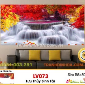 Tranh đính đá cao cấp Lavender Lưu thủy sinh tài LV073 Kích thước 168cm x 80cm