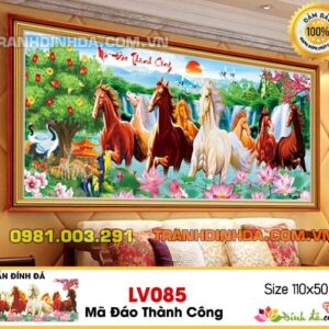 Tranh đính đá cao cấp Lavender Mã đáo thành công LV085 Kích thước 110cm x 50cm
