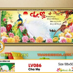 Tranh đính đá cao cấp Lavender Cha Mẹ  LV086 Kích thước 106cm x 50cm
