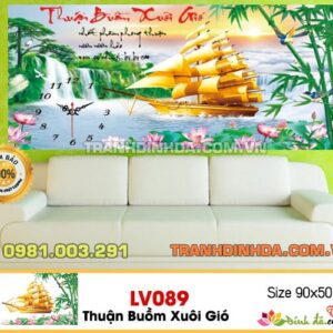 Tranh đính đá cao cấp Lavender Thuận Buồm Xuôi Gió LV089 Kích thước 90cm x 50cm