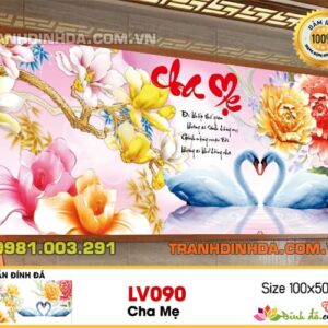 Tranh đính đá cao cấp Lavender Cha Mẹ LV090 Kích thước 100cm x 50cm