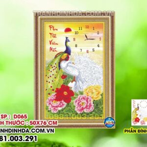 Tranh đính đá cao cấp Phu thê viên mãn D065 Kích thước 50cm x 76cm