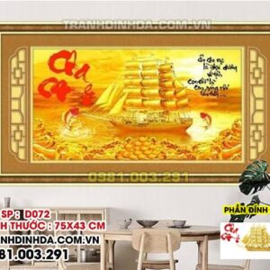 Tranh đính đá cha mẹ D072 Kích thước 75cm x 43cm