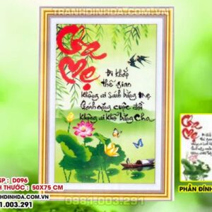 Tranh đính đá cha mẹ D096 Kích thước 50cm x 75cm