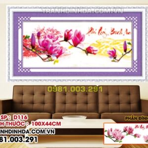 Tranh đính đá phú quý bình an D116 Kích thước 100cm x 44cm