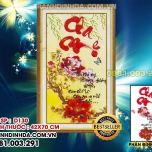 Tranh đính đá cha mẹ D130 Kích thước 42cm x 70cm