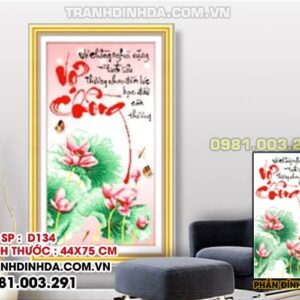 Tranh đính đá vợ chồng D134 Kích thước 44cm x 75cm