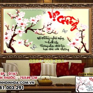 Tranh đính đá vợ chồng D167 Kích thước 75cm x 49cm