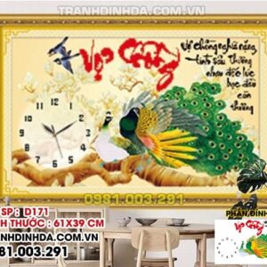Tranh đính đá vợ chồng D171 Kích thước 61cm x 39cm