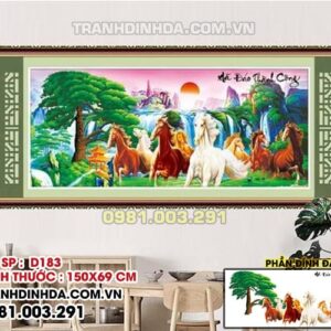 Tranh đính đá Mã Đáo Thành Công D183 Kích thước 150x69cm