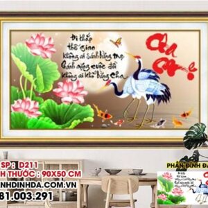Tranh đính đá ABC chữ cha mẹ d211 kích thước 90×50 cm