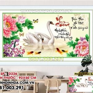 Tranh đính đá vợ chồng D226 Kích thước 92cm x 50cm