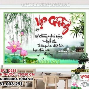 Tranh đính đá vợ chồng D235 Kích thước 75cm x 50cm