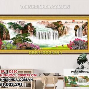 Tranh đính đá ABC Non nước hữu tình D2247 kích thước 200cm x 75cm