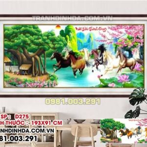 Tranh đính đá Mã Đáo Thành Công D275 Kích thước 193x91cm