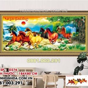 Tranh đính đá Mã Đáo Thành Công D276 Kích thước 184x80cm
