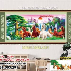 Tranh đính đá Mã Đáo Thành Công D294 Kích thước 100x48cm