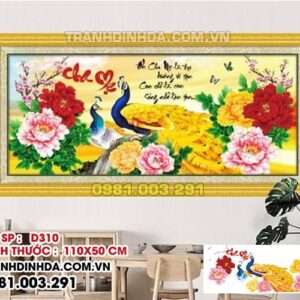 Tranh đính đá ABC Cha Mẹ D310 kích thước 110cm x 50cm