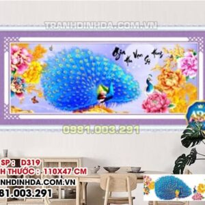 Tranh đính đá cao cấp ABC gia hòa vạn sự hưng D319 kích thước 110cm x 47cm