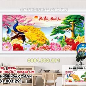 Tranh đính đá Phú Quý Bình An D336 Kích thước 102cm x 58cm