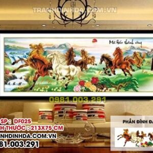 Tranh đính đá Mã Đáo Thành Công DF025 Kích thước 213x75cm