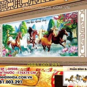 Tranh đính đá ngựa Mã Đáo Thành Công DF035 Kích thước 175 x 74cm
