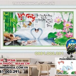 Tranh đính đá vợ chồng DF346 Kích thước 85cm x 45cm