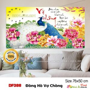 Tranh đính đá vợ chồng DF386 Kích thước 76cm x 50cm