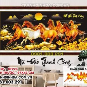 Tranh đính đá Mã Đáo Thành Công DF223 Kích thước 97 x 47cm
