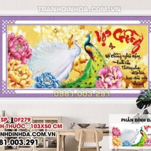Tranh đính đá vợ chồng DF279 Kích thước 103cm x 50cm