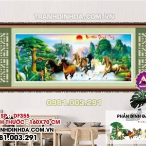 Tranh đính đá Mã Đáo Thành Công D355 Kích thước 160 x 70cm