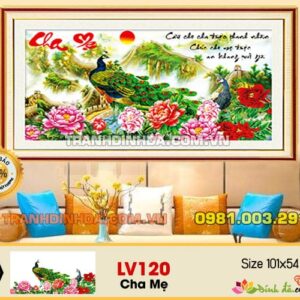 Tranh đính đá cao cấp cha mẹ trường thành LV120 kích thước 101cm x 54cm