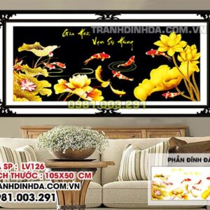 Tranh đính đá cao cấp gia hòa vạn sự hưng LV126 Kích thước 105cm x 50cm