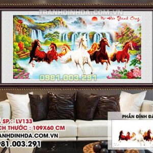 Tranh đính đá Mã Đáo Thành Công LV133 Kích thước 109x60cm