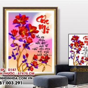 Tranh đính đá cha mẹ D187 Kích thước 57cm x 75cm