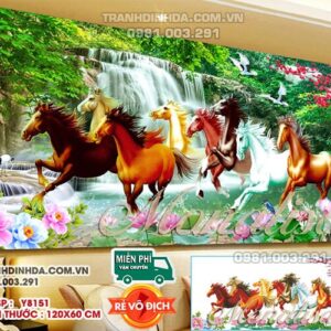 Tranh đính đá Mã đáo thành công Y8151 kích thước 120x60cm