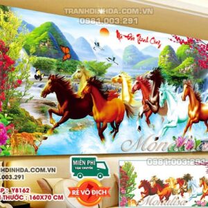 Tranh đính đá Mã đáo thành công Y8162 kích thước 160x70cm