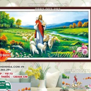 Tranh đính đá Chúa chăn cừu Y8173 kích thước 120x65cm