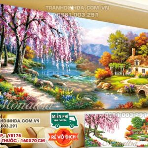 Tranh đính đá Tổ ấm hạnh phúc Y8175 kích thước 160x70cm