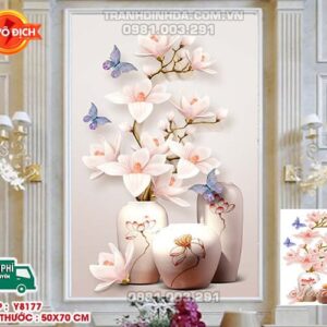 Tranh đính đá Bình hoa Y8177 kích thước 50x70cm
