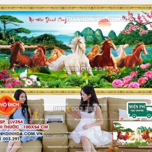 Tranh đính đá Mã Đáo Thành Công LV254 kích thước 100x54cm
