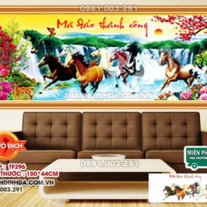 Tranh đính đá Mã Đáo Thành Công DF296 kích thước 100cm x 44cm