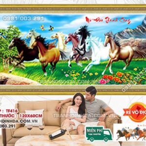 tranh đính đá Mã Đáo Thành Công DF416 kích thước 120cm x 60cm
