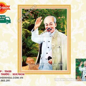 Tranh đính đá Hồ Chí Minh DF420 kích thước 53cm x 70cm