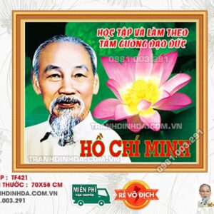Tranh đính đá Hồ Chí Minh DF421 kích thước 70cm x 58cm