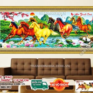 Tranh đính đá Mã Đáo Thành Công DF441 kích thước 110cm x 50cm