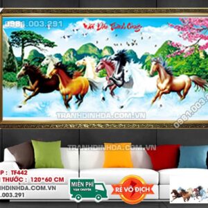 Tranh đính đá Mã Đáo Thành Công DF442 kích thước 120cm x 60cm