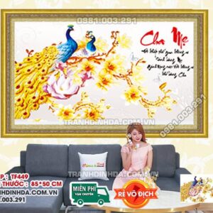 Tranh đính đá Cha Mẹ df449 kích thước 85 x 50cm